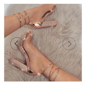 Ankle Lace Up Rhinestone Heel With Clear Straps